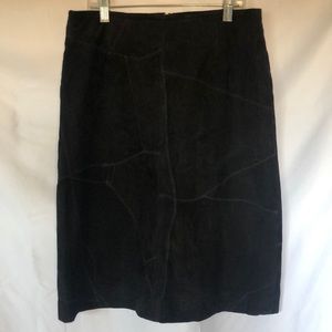 ANGIE black suede leather skirt. Size Large.